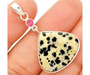 Dalmatian and Ruby Pendant Earrings Set SDT03277 T-1010, 21x22 mm