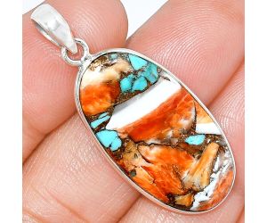 Spiny Oyster Turquoise Pendant Earrings Set SDT03427 T-1001, 17x31 mm