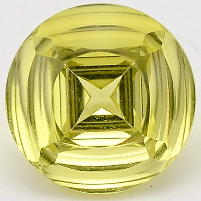 Natural Lemon Quartz Round Shape Loose Gemstone DG168LT, 12X12x7.7 mm