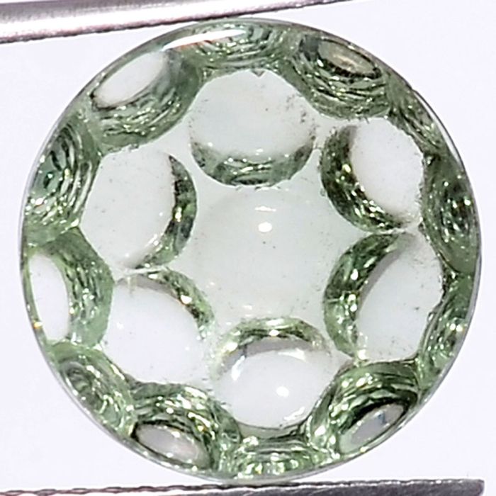 Natural Prasiolite (Green Amethyst) Round Shape Loose Gemstone DG212GA, 17.5X17.5x10 mm