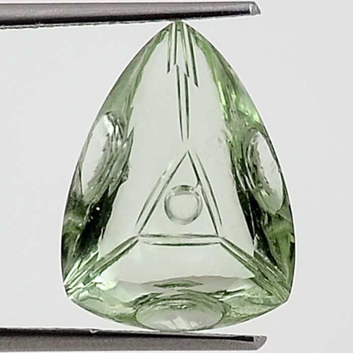 Natural Prasiolite (Green Amethyst) Fancy Shape Loose Gemstone DG329GA, 12X15x6.8 mm