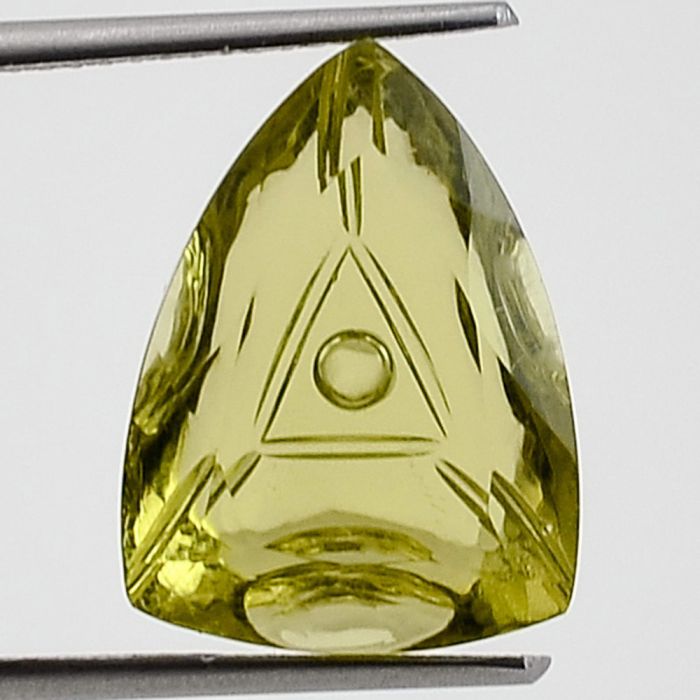 Natural Lemon Quartz Fancy Shape Loose Gemstone DG329LT, 12X15x6.8 mm