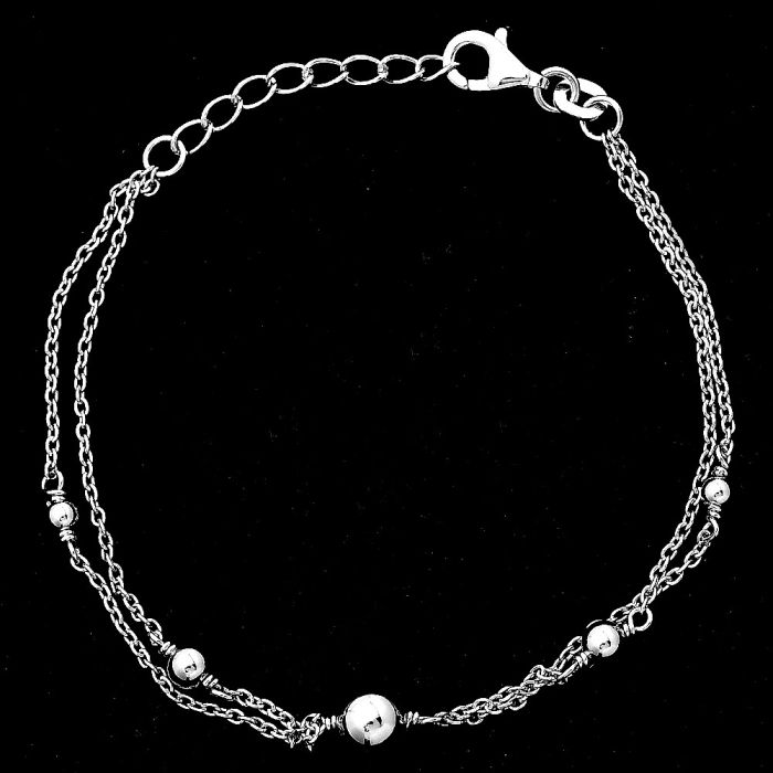 Sterling Silver Silver Bead Bracelet DGB1027