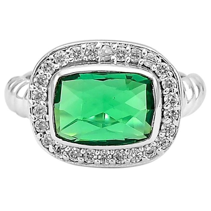 Lab Created Emerald Ring Size-6 DGR1073_E, 8x11 mm