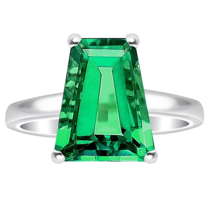 Lab Created Emerald Ring Size-7 DGR1076_K, 10x12x6 mm