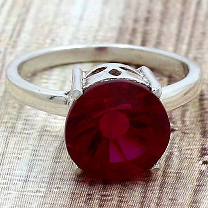 Lab Created Pink Rubellite Ring Size-9.5 DGR1090_F, 10x10 mm
