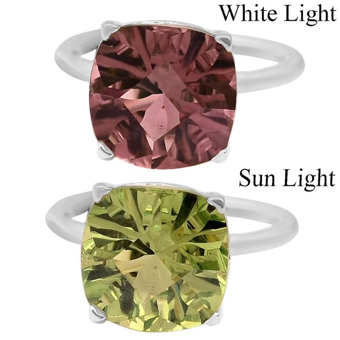 Zandrite Color Change  Handmade Ring Size-8.5 DGR1095_C, 12x12 mm