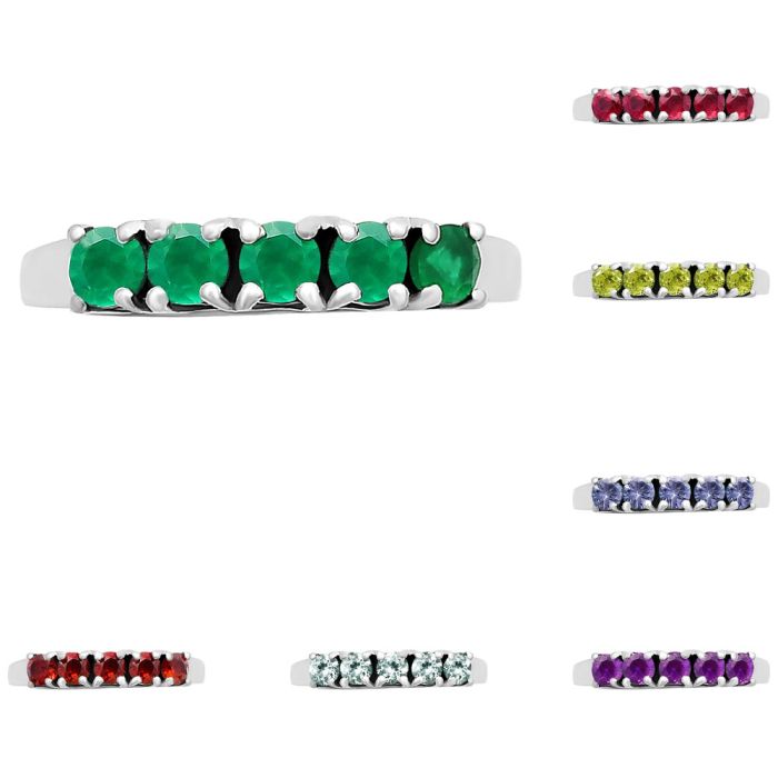 Natural Multi Stones Ring Size 5-9 DGR1125 R-1049, 3x3 mm