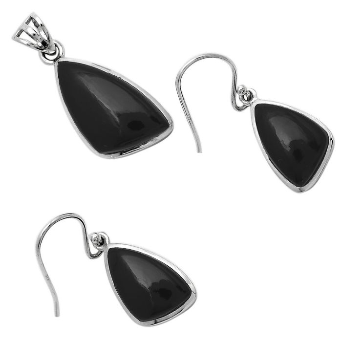 Black Onyx - Brazil Pendant Earrings Set DGT01013 T-1002