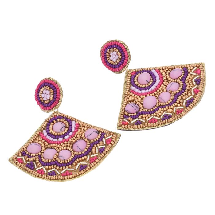 Handmade Colorful Beaded Earrings,Hoop Dangle Earrings, Bohemia Boho Tassel Earrings FER1008