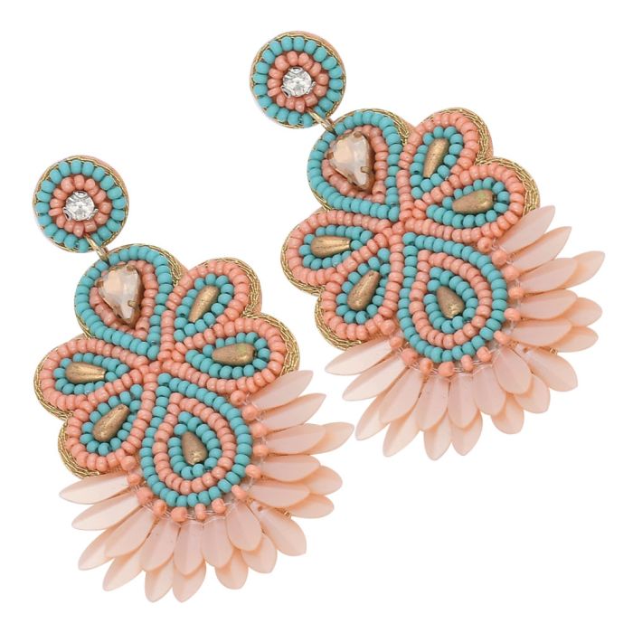 Handmade Colorful Beaded Earrings,Hoop Dangle Earrings, Bohemia Boho Tassel Earrings FER1010