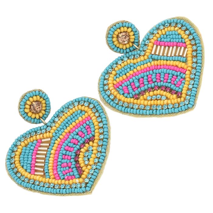 Handmade Colorful Beaded Earrings,Hoop Dangle Earrings, Bohemia Boho Tassel Earrings FER1014