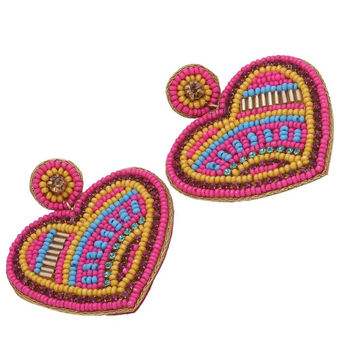 Handmade Colorful Beaded Earrings,Hoop Dangle Earrings, Bohemia Boho Tassel Earrings FER1015