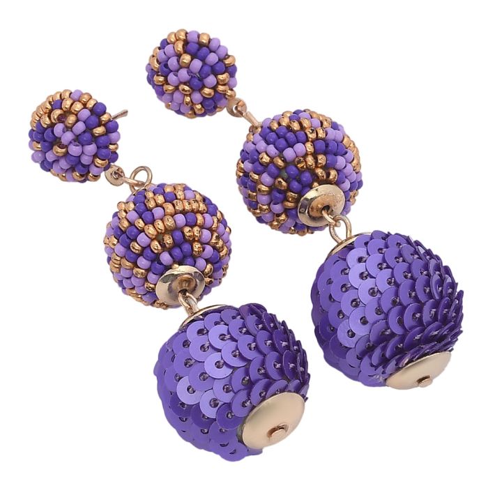 Handmade Colorful Beaded Earrings,Hoop Dangle Earrings, Bohemia Drops Earrings, Tassel Earrings FER1028