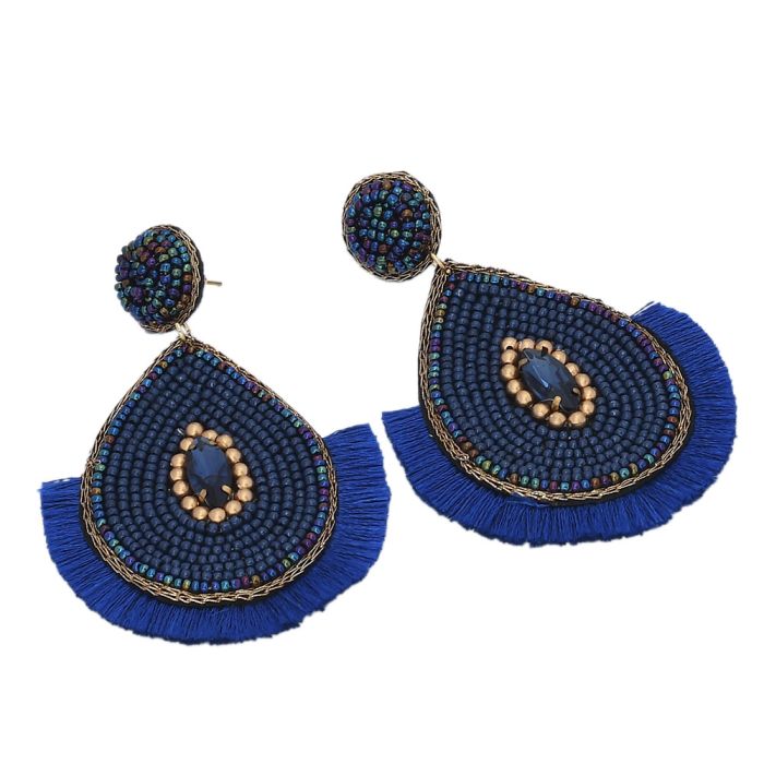Handmade Colorful Beaded Earrings,Hoop Dangle Earrings, Bohemia Drops Earrings, Tassel Earrings FER1030