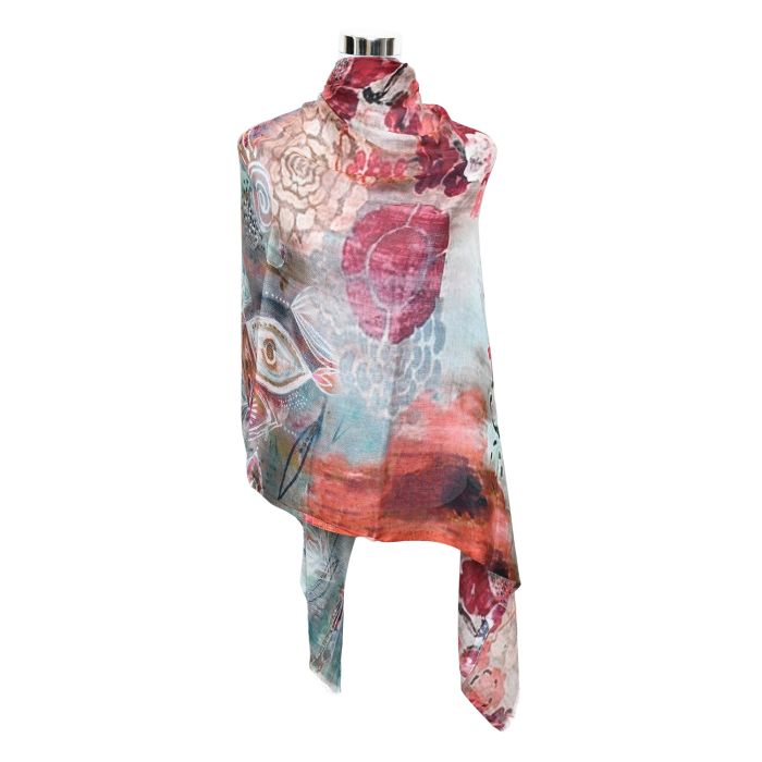 Premium Soft Quality Floral Printed Modal Scarf Lightweight Wraps MMD414