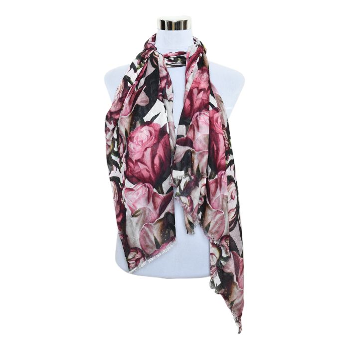 Premium Soft Quality Floral Printed Modal Scarf Lightweight Wraps MMD419