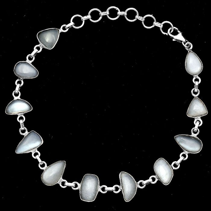 Natural Srilankan Moonstone Bracelet SDB3334 B-1001, 7x11 mm