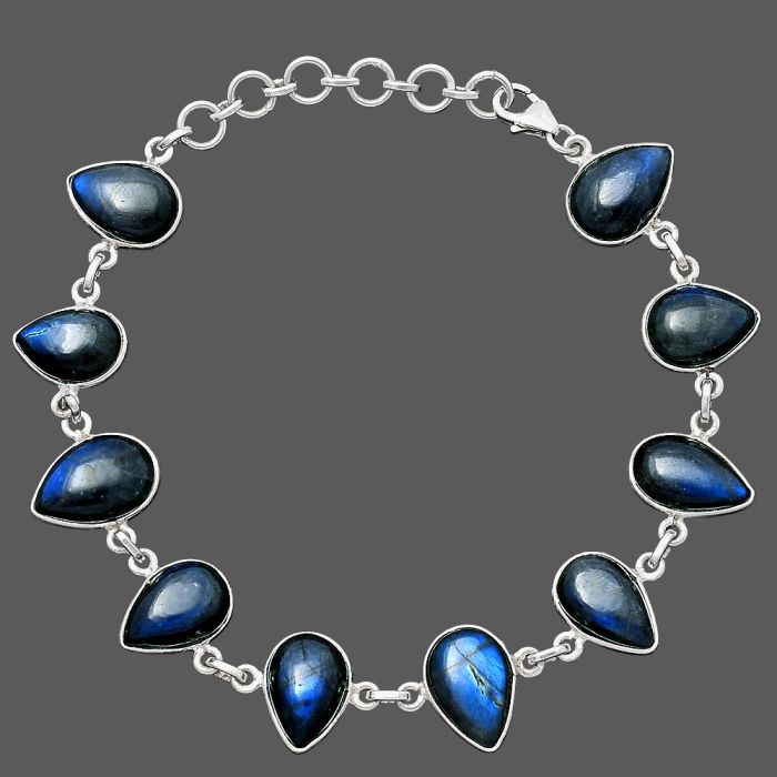 Blue Fire Labradorite Bracelet SDB4659 B-1001, 9x13 mm