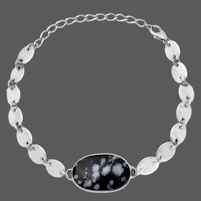 Snow Flake Obsidian Bracelet SDB4804 B-1044, 14x22 mm