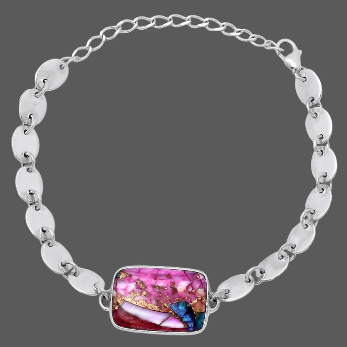 Kingman Pink Dahlia Turquoise Bracelet SDB4830 B-1044, 13x20 mm