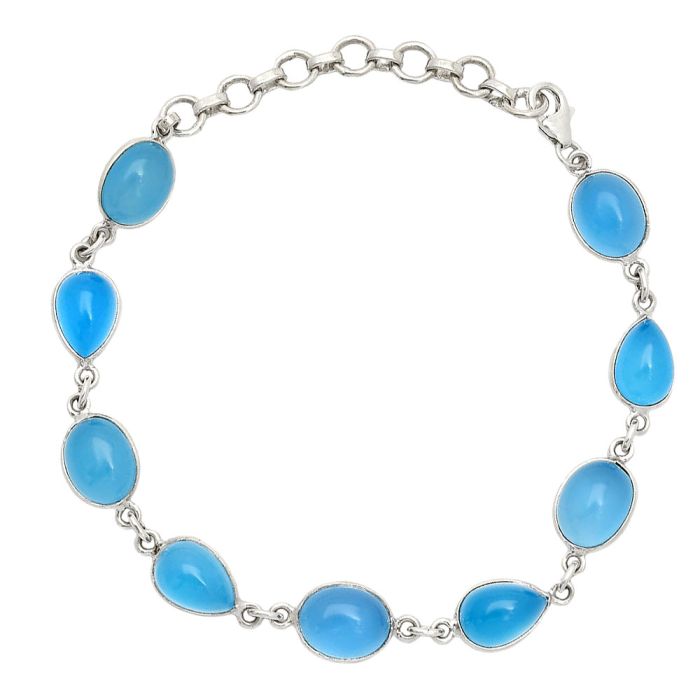 Blue Chalcedony Bracelet SDB4901 B-1001, 8x10 mm