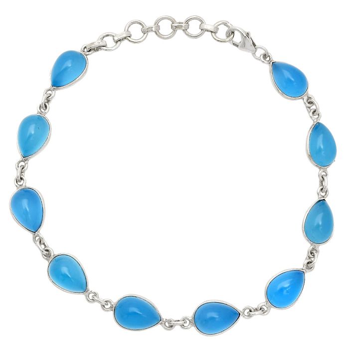 Blue Chalcedony Bracelet SDB4908 B-1001, 7x10 mm