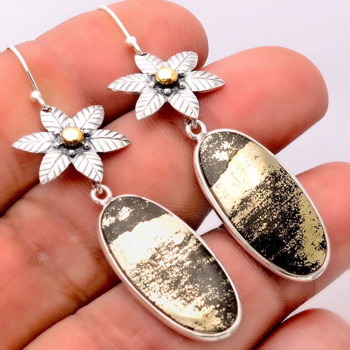 Floral - Apache Gold Healer's Gold Earrings SDE32720 E-5173, 13x26 mm