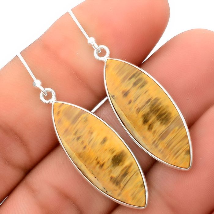 Natural Tiger Bee Earrings SDE37048 E-1001, 11x29 mm