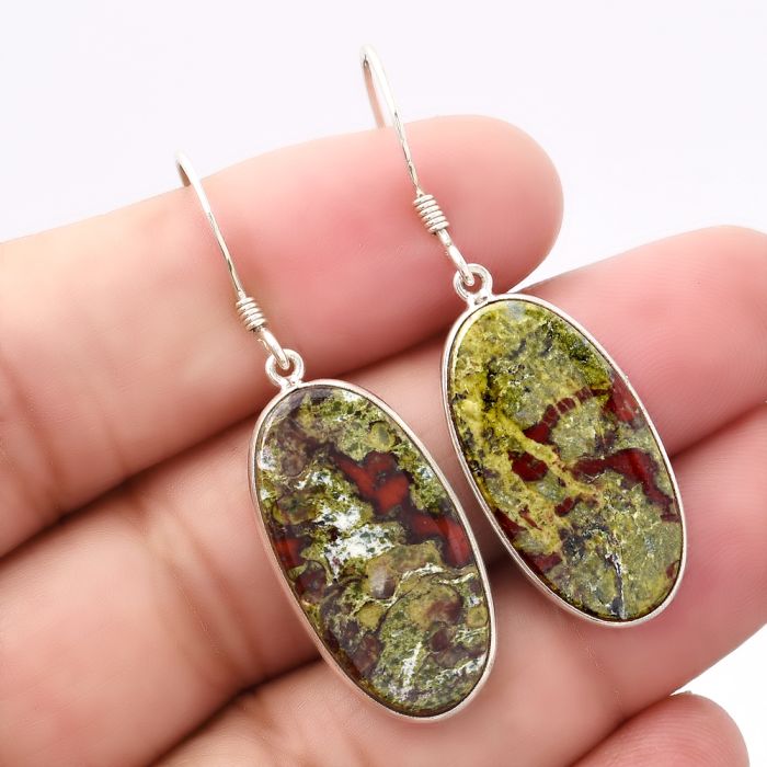 Dragon Blood Stone - South Africa Earrings SDE42558 E-1001, 14x25 mm
