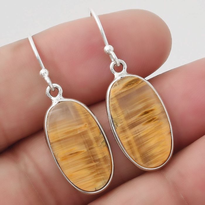 Natural Tiger Bee Earrings SDE44881 E-1001, 10x18 mm