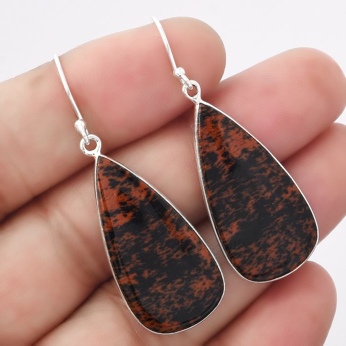 Natural Blood Stone - India Earrings SDE45770 E-1001, 15x31 mm
