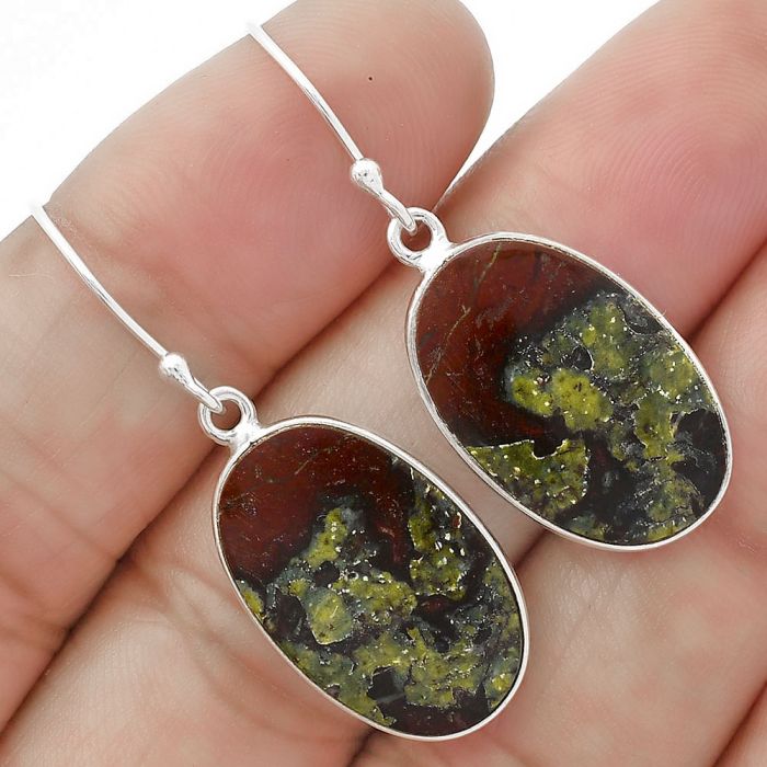 Dragon Blood Stone - South Africa Earrings SDE63257 E-1001, 14x21 mm