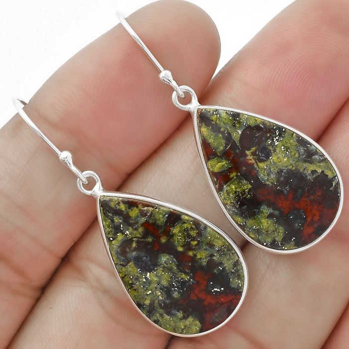 Dragon Blood Stone - South Africa Earrings SDE63308 E-1001, 15x23 mm