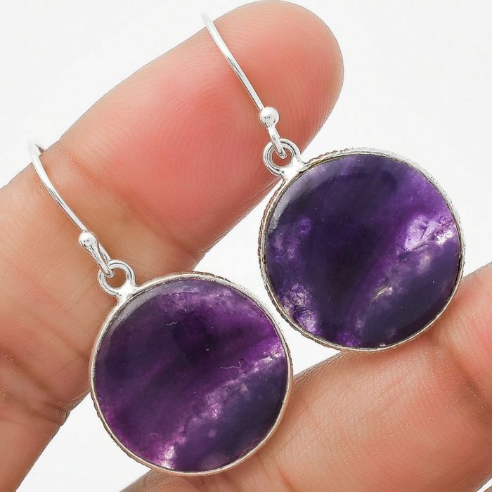 Natural Purple Lepidolite Earrings SDE63669 E-1001, 18x18 mm