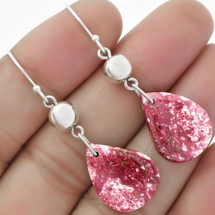 Natural Pink Thulite - Norway Earrings SDE64529 E-1031, 14x19 mm