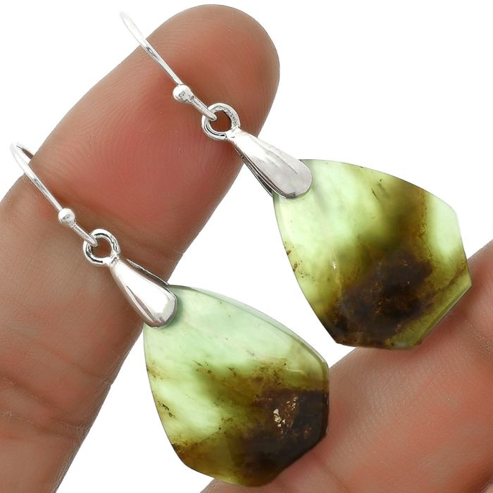 Boulder Chrysoprase - Australia Earrings SDE66452 E-1214, 18x22 mm