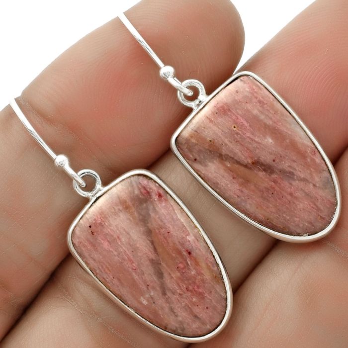 Natural Pink Tulip Quartz Earrings SDE66614 E-1001, 13x20 mm