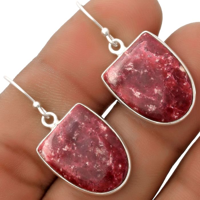 Natural Pink Thulite - Norway Earrings SDE66833 E-1001, 15x19 mm