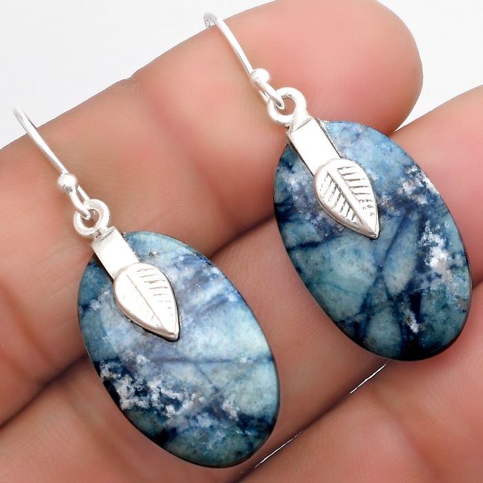 Natural Blue Scheelite - Turkey Earrings SDE67212 E-1137, 14x23 mm