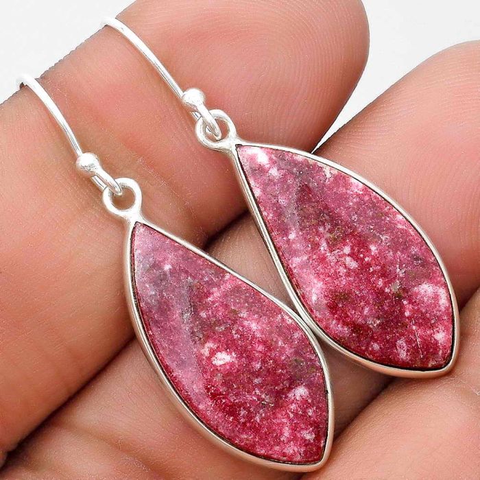 Natural Pink Thulite - Norway Earrings SDE69523 E-1001, 11x24 mm