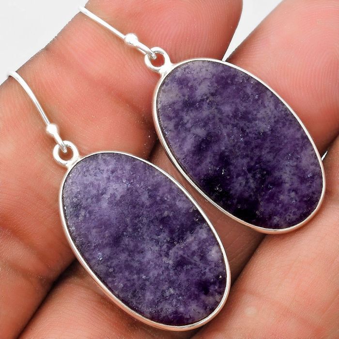 Natural Purple Lepidolite Earrings SDE69729 E-1001, 16x26 mm