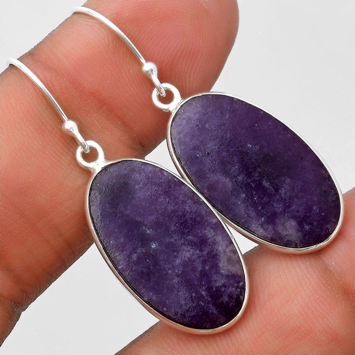 Natural Purple Lepidolite Earrings SDE69761 E-1001, 13x23 mm