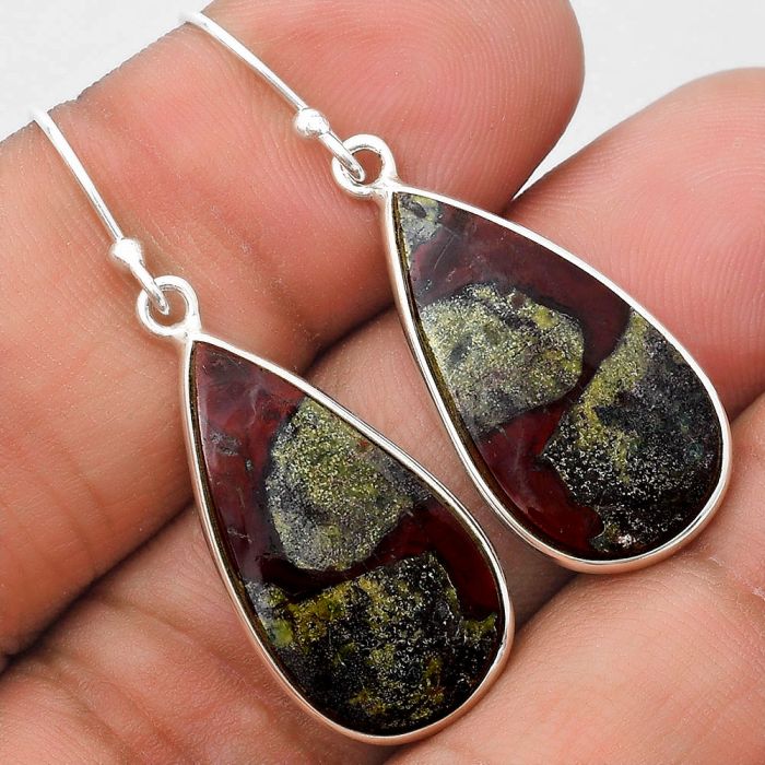 Dragon Blood Stone - South Africa Earrings SDE69772 E-1001, 13x23 mm