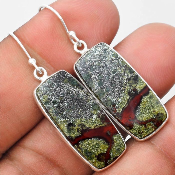 Dragon Blood Stone - South Africa Earrings SDE69837 E-1001, 12x26 mm