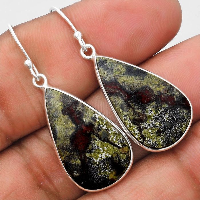 Dragon Blood Stone - South Africa Earrings SDE69946 E-1001, 15x25 mm