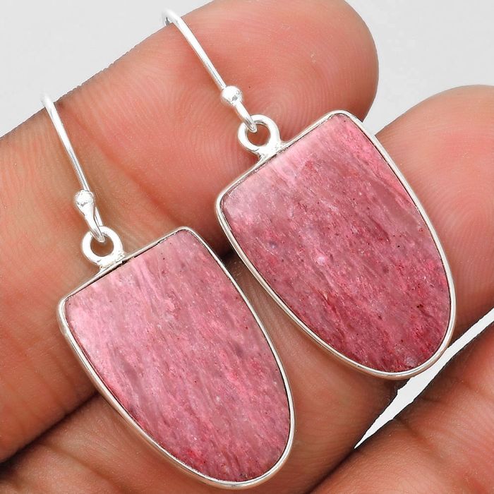 Natural Pink Tulip Quartz Earrings SDE69972 E-1001, 14x21 mm