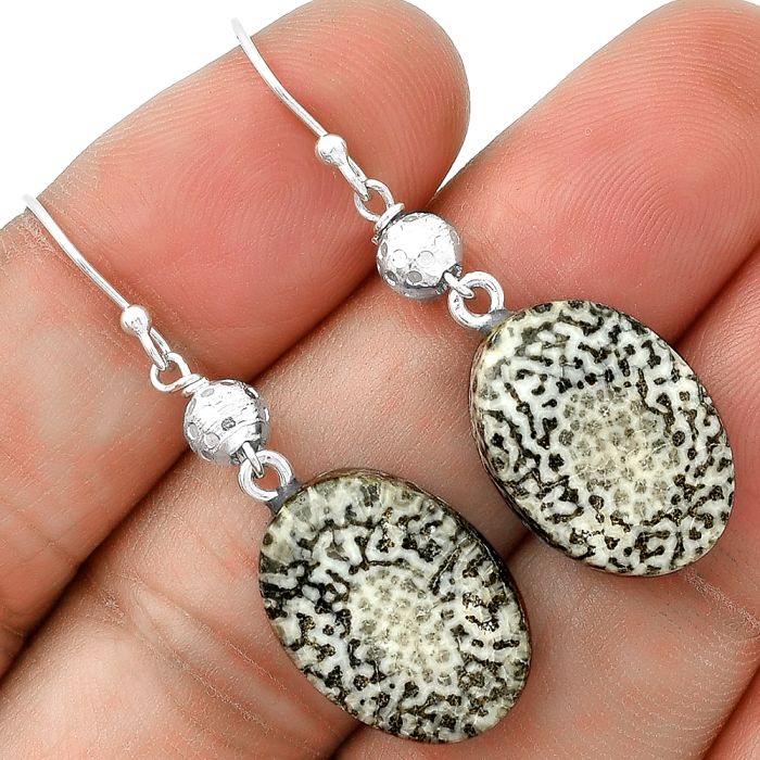 Natural Stingray Coral Earrings SDE71422 E-1031, 13x18 mm