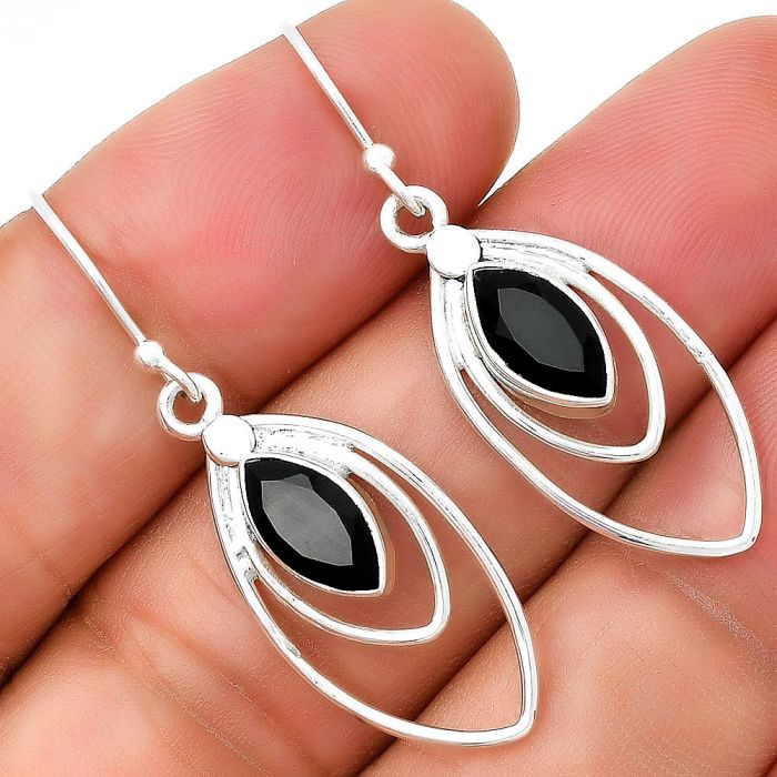 Black Onyx Earrings SDE71583 E-5093, 5x10 mm