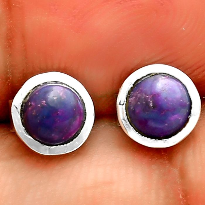 Copper Purple Turquoise - Arizona Stud Earrings SDE72904 E-1018, 5x5 mm